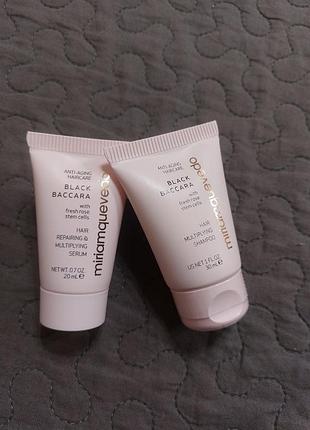 Набір miriam quevedo black baccara — сыворотка для волос с аминокислотами, витаминами  20 мл — шампунь с растительными экстрактами и аргинином, 30 мл