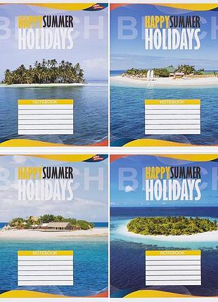 Зошити на 48 аркушів, широка лінія,8 шт в наборі