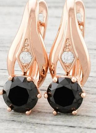 Серьги "ажиотаж" xuping позолота ро (размер 20*6мм, вес 2,8г)