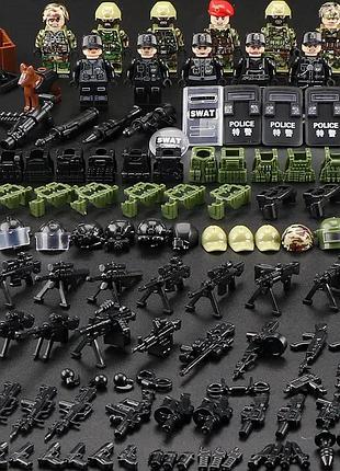 Конструктор фигурки человечки военные спецназ альфа солдаты полиция swat много оружия