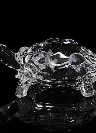 Стеклянная статуэтка черепаха . фигурка для интерьера черепаха 8,5х5,5 см. декор черепаха yousf