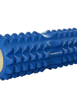 Масажний ролик powerplay pp_4405, eva-піна, синій, 33×12 см - для йоги, фітнесу, реабілітації