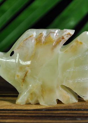 Статуэтка рыбка из натурального камня оникс, 5 х 4 см (цвет, как на фото)