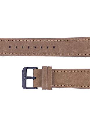 Ремешок для часов 22 мм нубук коричневий-чорний