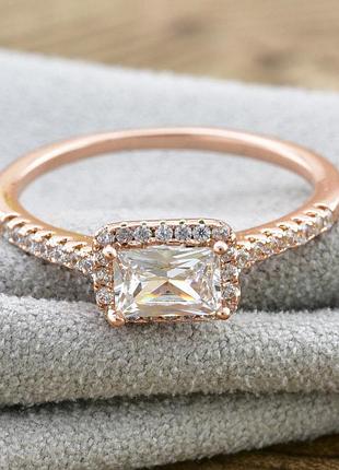 Кольцо с белым камнем xuping позолота ро, 19 размер (ширина 6мм, вес 2г)