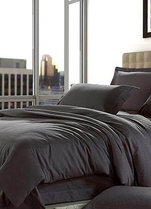 Постельное белье dark grey сатин однотонный двуспальный
