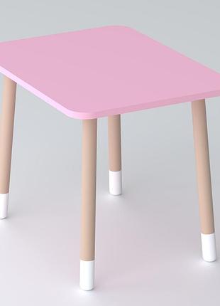 Детский прямоугольный столик 46х60х45, стол для детской комнаты, розовый