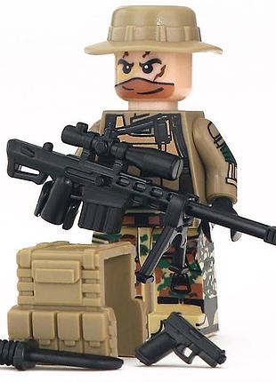 Конструктор фигурка военный солдат спецназовец снайпер ссо