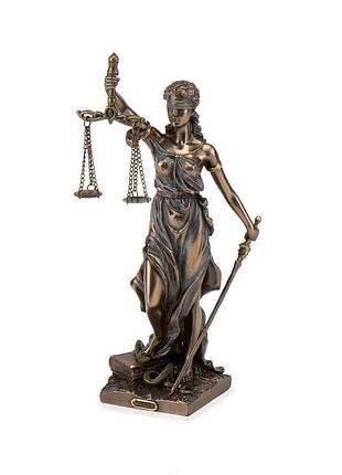 Статуэтка veronese фемида богиня правосудия 20х9х8,5 см 77699 бронзовое покрытие