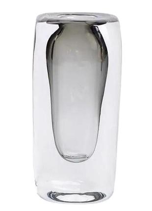 Ваза стеклянная прозрачная 8.3х6х18.5 см для цветов декоративная 150 мл hp-10-17
