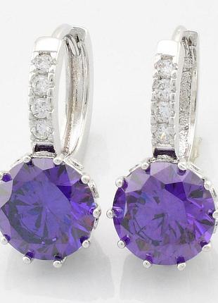 Серьги "мальтийское серебро" xuping позолота белое золото, (размер 20*9мм, вес 4,9г)