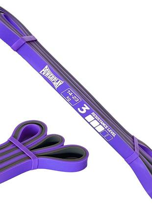 Эспандер-петля powerplay pp_4116, фиолетовая, латекс, сопротивление 14–23 кг – для фитнеса и кроссфита