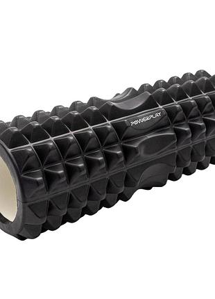 Масажний ролик powerplay pp_4405, eva-піна, чорний, 33×12 см - для йоги, фітнесу, реабілітації