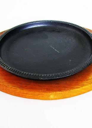 Форма чугунная на деревянной подставке круглая 21 х 2 forkopt