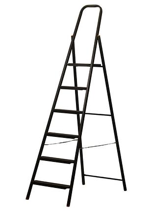 Стальная стремянка grad 6 ступеней для дома сада работы доступная прочная лестница dm-11