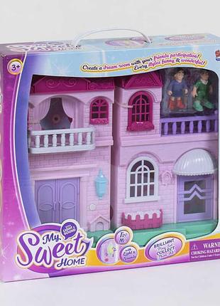 Детский игрушечный набор с флоксовыми фигурками животных домик кукольный 16589 (12) свет, звук, 2 фи