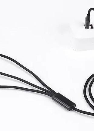 Кабель для зарядки телефона +оплетка 3в1 usb -> microusb/ type-c/айфон