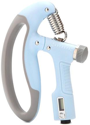 Эспандер кистевой powerplay pp_4403 с счётчиком, 10–100 кг, синий - для тренировки хвата и силы кисти