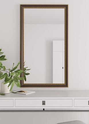 Зеркало настенное коричневый для спальни 70х150 в узкой багетной раме, зеркала настенные прямоугольные красивое