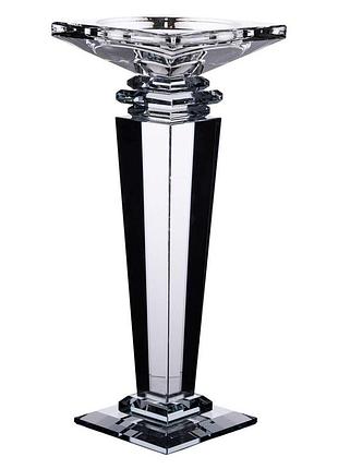Подсвечник стеклянный на высокой ножке 9.5×9.5×24 см декоративный прозрачный hp-4-54l