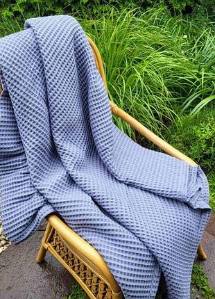 Піке сота, чорнично-сірий (плед 240*220см)