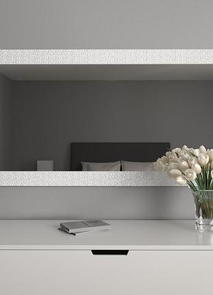 Навесное красивое зеркало 146х76 прямоугольные в коридор, зеркало в белой раме стильное универсальное