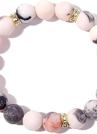 Браслет із натуральної рожевої яшми 10 мм