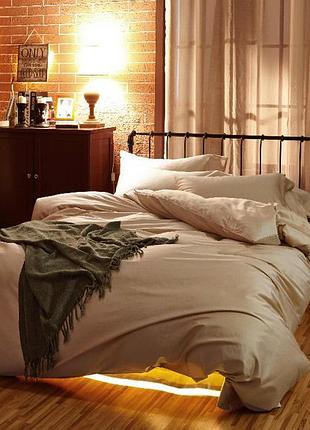 Постельное белье soft salmon сатин однотонное двуспальный евро