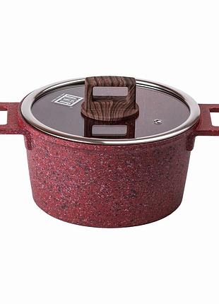 Алюминиевая кастрюля объемом 3 литра с крышкой ø 20 (см), с антипригарным покрытием mgc hp-4-445r