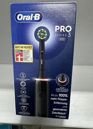 Електрична зубна щітка braun oral-b pro3 3000 pure clean black нова!
