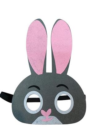 Детская маска заяц для детского праздника one size разноцветный