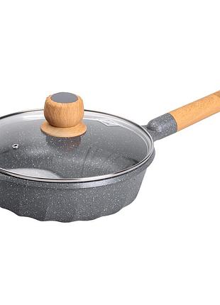 Алюминиевый сотейник 2,7 л с мраморным антипригарным покрытием ø 24 см сотейник с толстым дном mgc серый