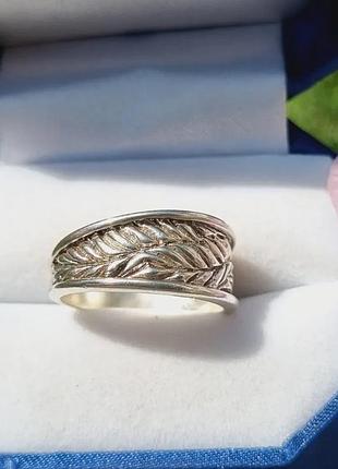 Вінтажна срібна каблучка, колоски.
