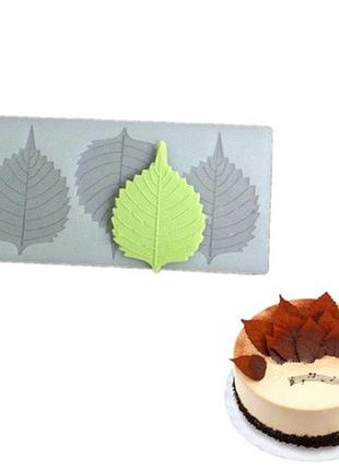 Молд для листьев 115 на 235 мм серый