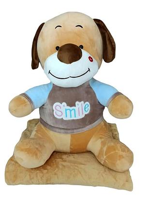 М'яка іграшка з пледом усередині koloco "собачка smile" (39875) коричневий