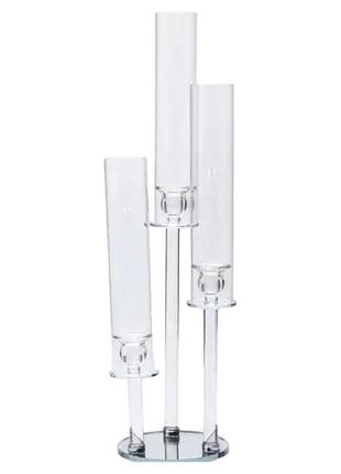 Подсвечник стеклянный на высокой ножке 72.5 см подсвечник бокал ø16 см декоративный прозрачный hp-4-63