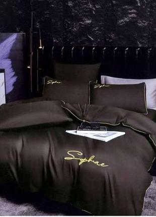 Постельное белье семейное koloco сатин (40715) черный