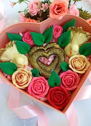 Шоколадный подарочный набор букет свадебный букет подарок молодым на свадьбу цветы розы голуби из шоколада