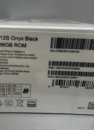 Xiaomi redmi note 12s 256gb onyx black новый!