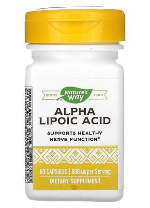 Альфа-липоевая кислота, alpha lipoic acid, nature's way, 60 капсул (200 мг в капсуле)