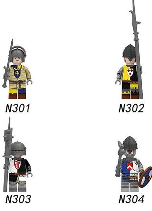 Мини фигурки европейские английские рыцари человечки средневековые воины