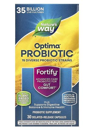 Пробиотики и пребиотики, fortify optima, daily probiotic + prebiotics, natures way, ежедневный уход, 35 млрд