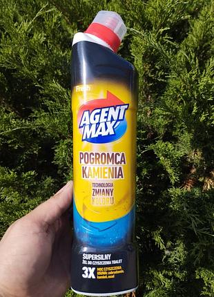 Гель для унітазу agent max pogromca kamienia fresh 730 мл – проти нальоту, дезінфекція та свіжий аромат