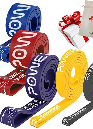 Еспандер-петля (гумка для фітнесу і кроссфіту) powerplay pp_0017 набір 5шт. опір 2-45кг. (сумарно 128кг.)