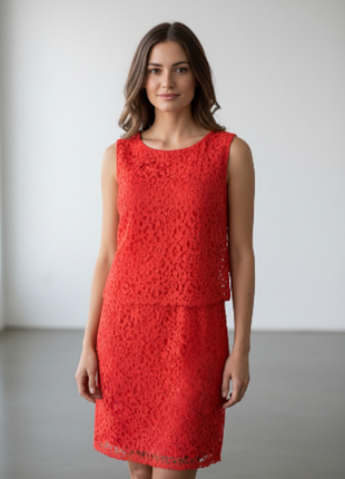 Красное кружевное платье tu, размер 14s