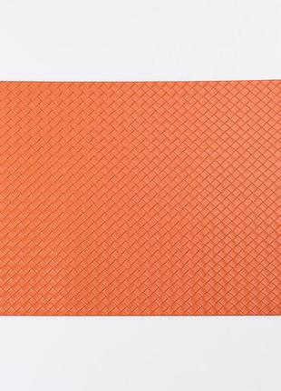 Килимок для сервірування столу square 45×30 см помаранчевий, плейсмат пвх з рельєфною антиковзною текстурою