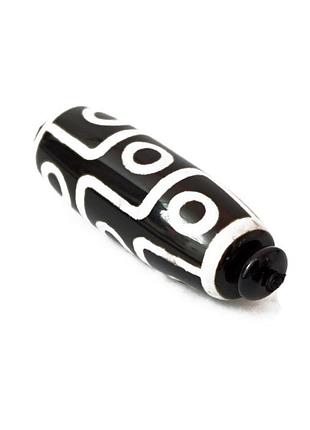 Талісман бусіна дзі чорна 9 очей, амулет фен шуй, обеги фен шуй