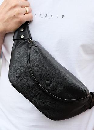 Бананка мужская нагрудная 14х29х8, вместительная сумка слинг для гаджетов td-37698 черная