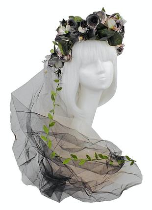 Веночек на голову эммануель halloween с фатою