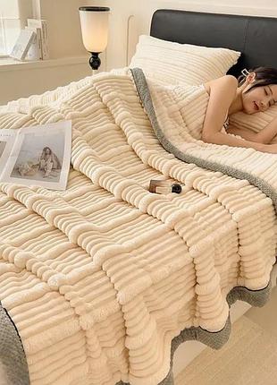 Плед двуспальный koloco "шарпей" 180 х 220 см (40486) айвори